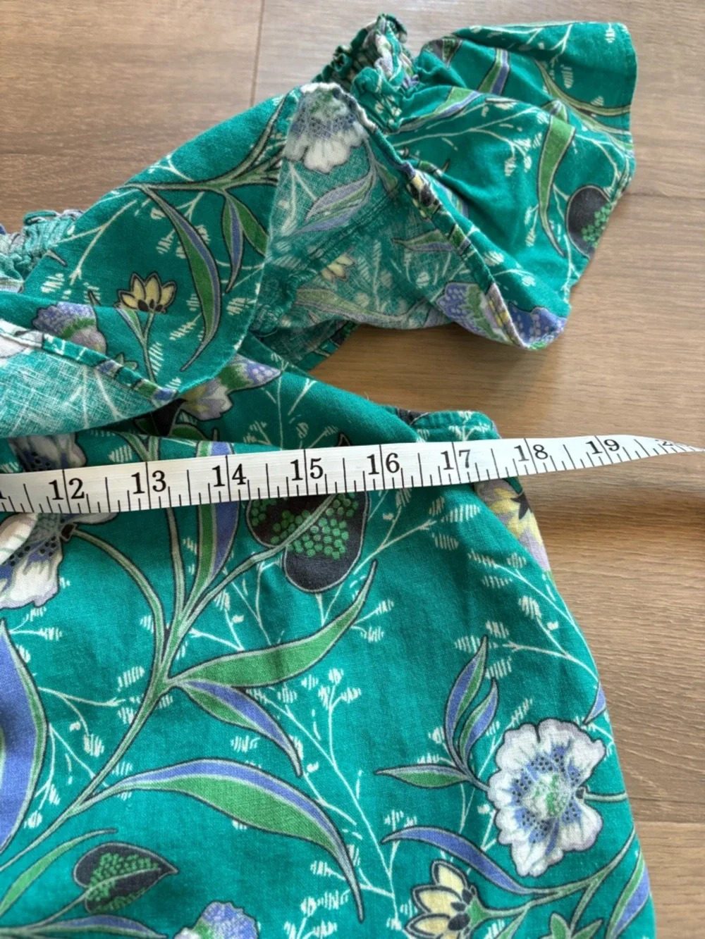 LOFT Linen Floral Ruffle Off-Shoulder Top - Picture 6 of 7